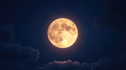 Poster - Close up view of a full moon in a 3D cartoon rendering