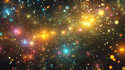 Leinwandbilder - Fractal image of an abstract star galaxy or constellation in a 3D cartoon rendering