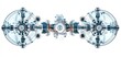 © ธนากร บัวพรหม - A close-up view of a transparent mechanical component showcasing intricate design and engineering for modern technology. on a white background