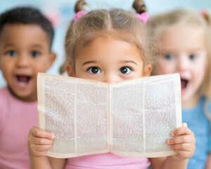 Poster - Joyful Curiosity on National Dictionary Day Diverse Children Exploring Words Together