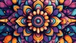 © Giovanni - Abstract psychedelic mandala illustration in a 2D cartoon style designed for contemporary fashion fabrics