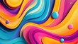 © Giovanni - Colorful circles create dynamic curved lines in a fluid text design for a vibrant 2D cartoon illustration