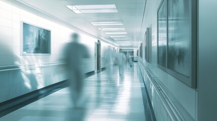 Wall Mural - capturing the essence of a surgery corridor in a hospital,