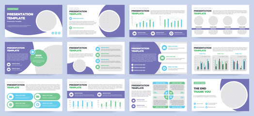 Wall Mural - modern presentation slide templates. infographic elements template set for web, print, annual report