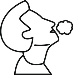 Wall Mural - Profile of a man exhaling a cloud of smoke, representing smoking or vaping, symbolizing addiction and unhealthy habits