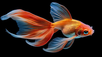 isolated gold fish