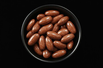 Wall Mural - Chocolate Almonds on Black Table