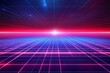 © masud - Neon Grid: Futuristic Cyberpunk Digital Art Background