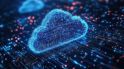 Line, internet and big data connection for cloud storage, artificial intelligence and coding. Blue, matrix and network connectivity for ai algorithm, quantum computing and programming background
