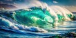 © sanom - Majestic Waves in Shades of Teal and Grey - Perfect for Oceanic Themes and Dynamic Wallpapers