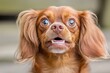 © Wall - A brown dog with blue eyes looking at the camera