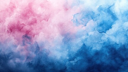 Wall Mural - watercolor background with soft pastel hues blending pink and blue, creating a dreamy and gentle tex