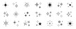 © Polina Tomtosova - Twinkle star vector glitter bright magic light icon. Star twinkle glitter spark outline shine icon set. Hand drawn sketch doodle style. Magic light pictogram vector illustration.