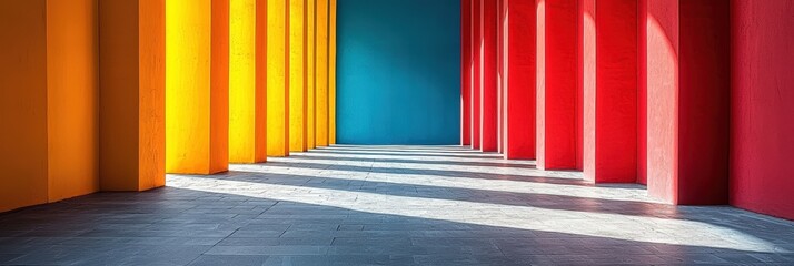 Wall Mural - Colorful pillars in a modern building