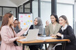 © SOMKID - Team of Asian business people and working together in office, Startup projects and business presentation at meeting room.