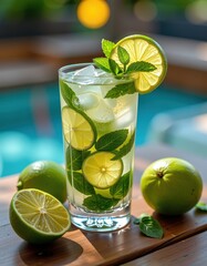 Canvas Print - mojito cocktail with lime