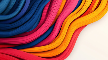 Fototapete - Colorful lines in vibrant hues of blue, pink, red, and orange create dynamic and energetic visual. flowing patterns evoke sense of movement and creativity
