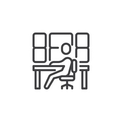 Security Control Room line icon