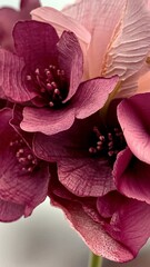 Wall Mural - A close-up shot of deep purple orchids, showcasing the intricate details of their petals and delicate centers