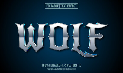 Wall Mural - wolf editable text effect