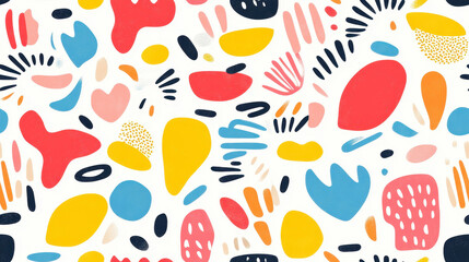 Wall Mural - colorful abstract pattern with vibrant shapes and textures