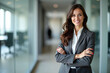 © CoveRipple - Professional woman in modern office scene, woman-confident and suit-gray