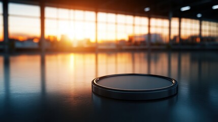 Poster - Capture the beauty of sunset reflections on a tabletop surface