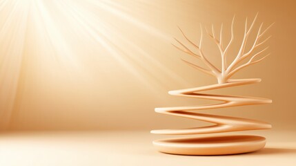 Poster - Unique tree sculpture enhances modern minimalist decor