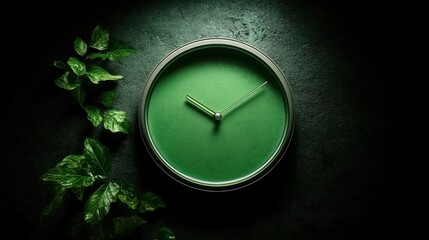 Aufkleber - Green clock harmonizes nature and time