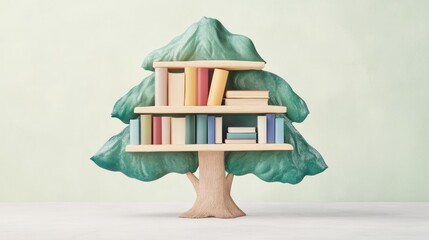 Aufkleber - Organize your books with a creative tree shelf design