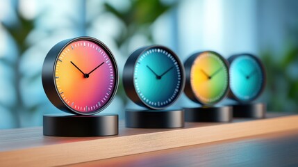 Poster - Colorful clocks enhance your workspace aesthetic