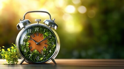 Poster - Nature-inspired alarm clock blends time and greenery for eco-friendly living