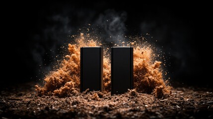 Fototapete - Explore the dynamic interaction of dust and light in captivating photography