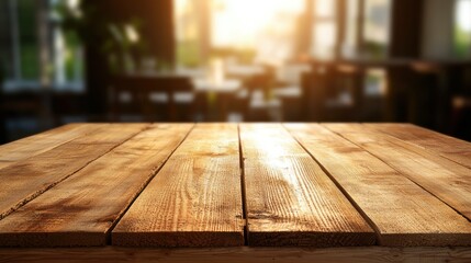 Poster - Capture the warmth of wooden tables in cozy spaces