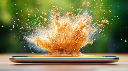 Poster - Smartphone explosion creates stunning visual effects in nature