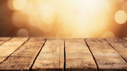 Aufkleber - Explore the beauty of warm light reflecting on a wooden surface