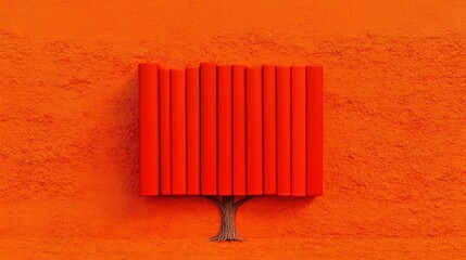 Poster - Creative tree design made of books enhances wall aesthetics