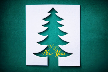 Wall Mural - Paper Christmas tree. Christmas card. Christmas background