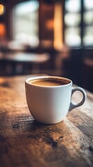 Fototapete - A group of professionals enjoying a coffee break and casual conversation in a modern office capturing team bonding with side empty space for text Stockphoto style
