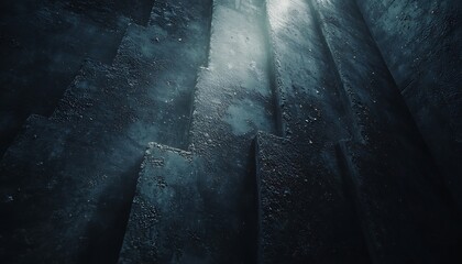 Aufkleber - A serene underwater scene showcasing soft rays of light filtering through the murky depths, creating an ethereal, tranquil atmosphere.