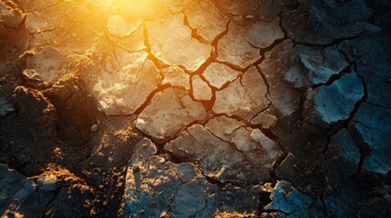 A parched, cracked earth under a blazing sun. --ar 16:9 --v 6.1 Job ID: 422eb0e9-b2f5-4a40-96dc-cbd881650da3