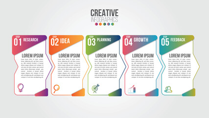 Wall Mural - business infographic design template with icons and 5 numbers options or steps. can be used for proc