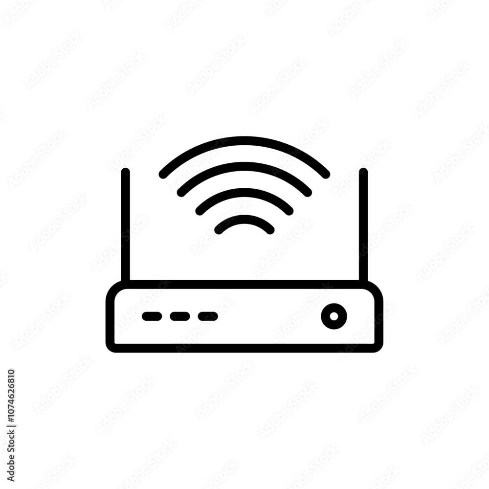 Modem Switch Router Logo Wifi modem icon logo sign set vector outline Stock Vector | Adobe Stock