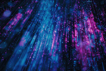 Wall Mural - close up horizontal abstract illustration of glowing pink and blue pixelated virtual background