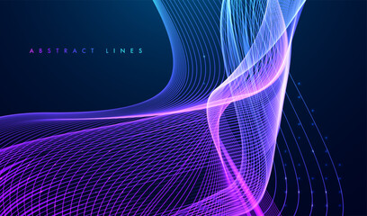 Wall Mural - abstract colored dynamic waves. modern abstract cover. colorful curve lines. graphic concept for you