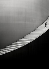 Canvas Print - Architecture staircase black white.