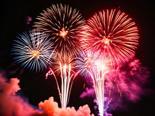 fireworks exploding beautifully in the sky