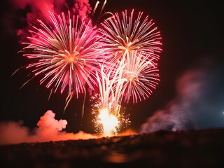 fireworks exploding beautifully in the sky