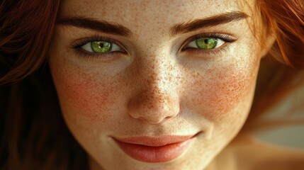 Poster - A woman with green eyes and red hair