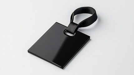 Leinwandbilder - Glossy Square Tag with Reinforced Strap Isolated on White Background   Professional Organized Labeling Solution for Home Office or Retail Use